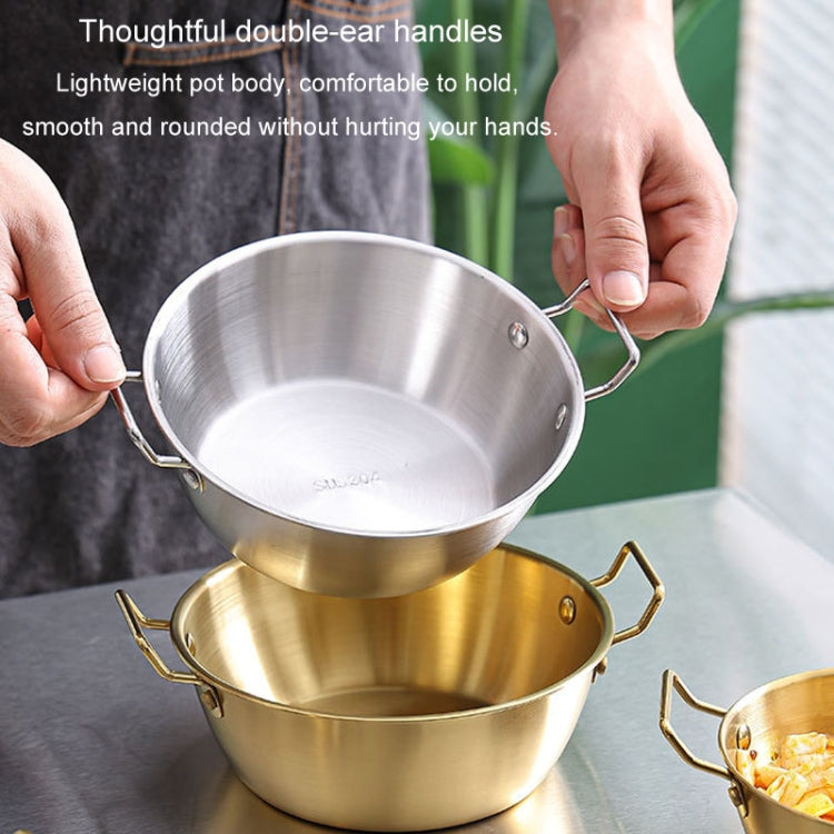 304 Stainless Steel Thickened Double Ear Soup Bowl Snack Bowl Fried Chicken Bowl, 14cm, 17cm