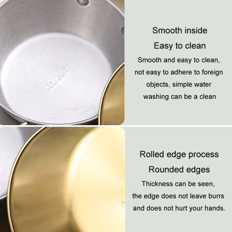 304 Stainless Steel Thickened Double Ear Soup Bowl Snack Bowl Fried Chicken Bowl, 14cm, 17cm