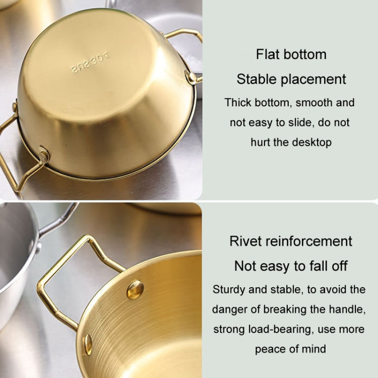 304 Stainless Steel Thickened Double Ear Soup Bowl Snack Bowl Fried Chicken Bowl, 14cm, 17cm