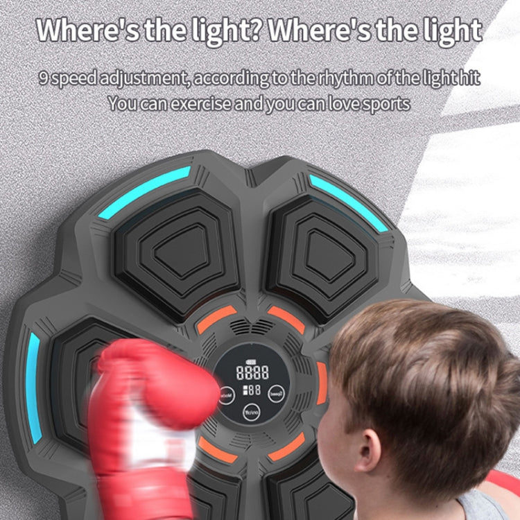 Bluetooth Music Boxing Machine with Lights 9 Speed Adjustable, Black, Light Gray