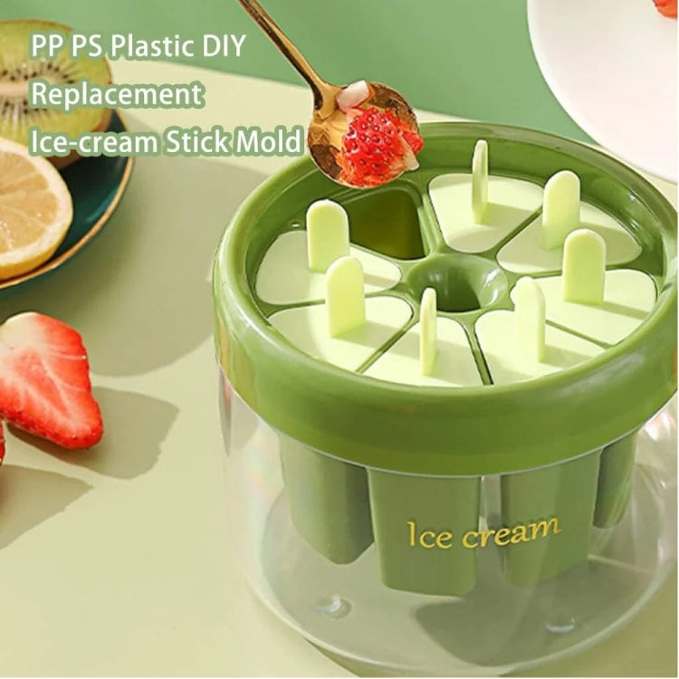 Homemade Popsicle Molds 8 Grid Ice Popsicle Maker With Ice Storage Bin, Green, Orange