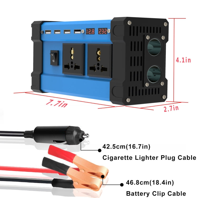 Car Digital Display Inverter, 12V To 220V 300W, 12V To 110V 300W, 12V To 220V 500W, 12V To 110V 500W