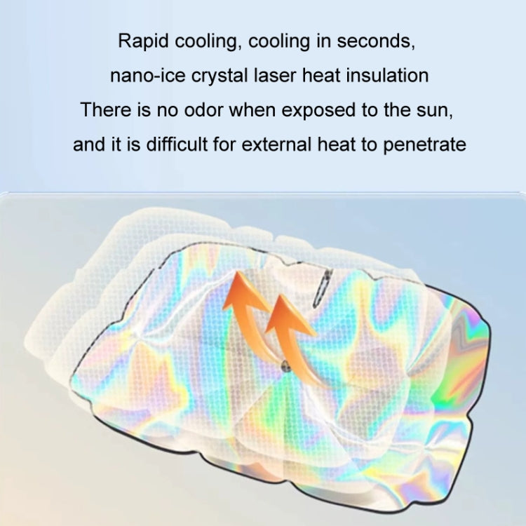 145x80cm Car Front Windshield Sun Protection Laser Sunshade Blinds, Double Circle Sun Visor