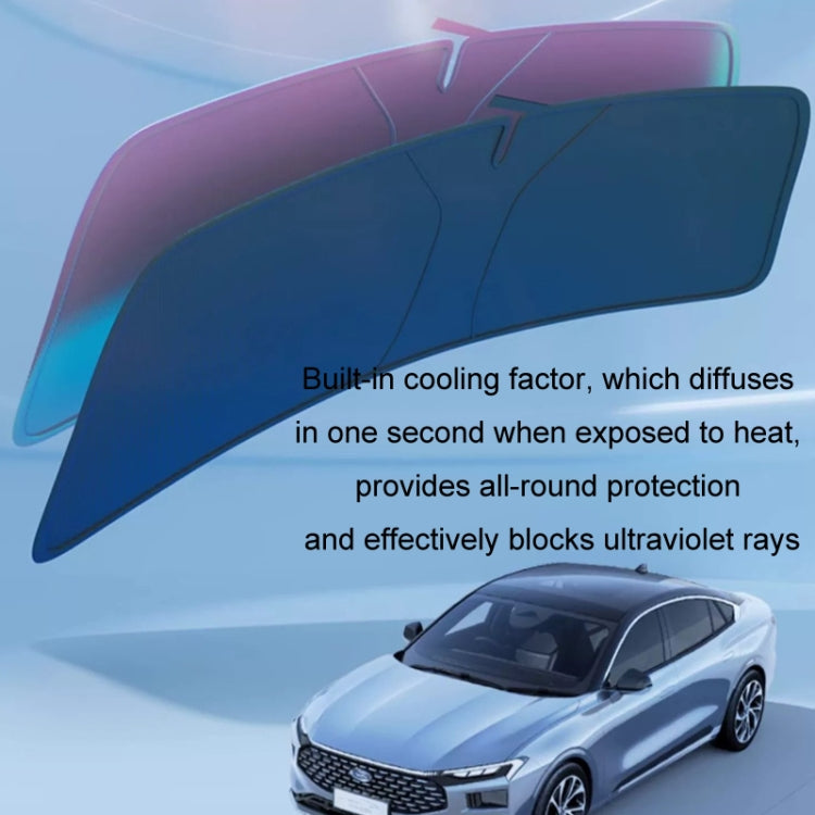 145x80cm Car Front Windshield Sun Protection Laser Sunshade Blinds, Double Circle Sun Visor