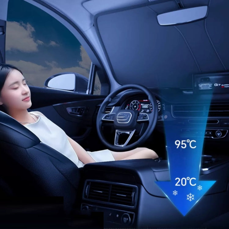 145x80cm Car Front Windshield Sun Protection Laser Sunshade Blinds, Double Circle Sun Visor