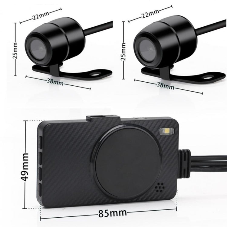 3 inch Motorcycle High-definition Dual-lens Driving Recorder, SE300