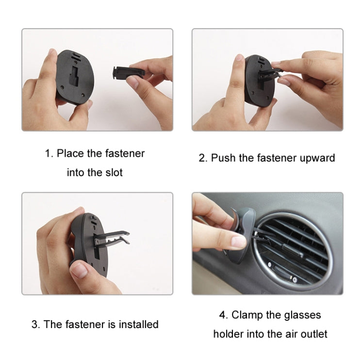 2 In 1 Car Glasses Holder Air Outlet Sun Visor Bill Holder