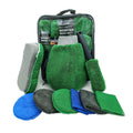 9pcs /Set Car Detailing Gloves Rags Waxing Cleaning Set, Green