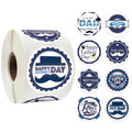 1.5 Inch  500pcs /Roll Happy Fathers Day Stickers For Box And Gifts Wrapping Decoration, Style One, Style Two, Style Three