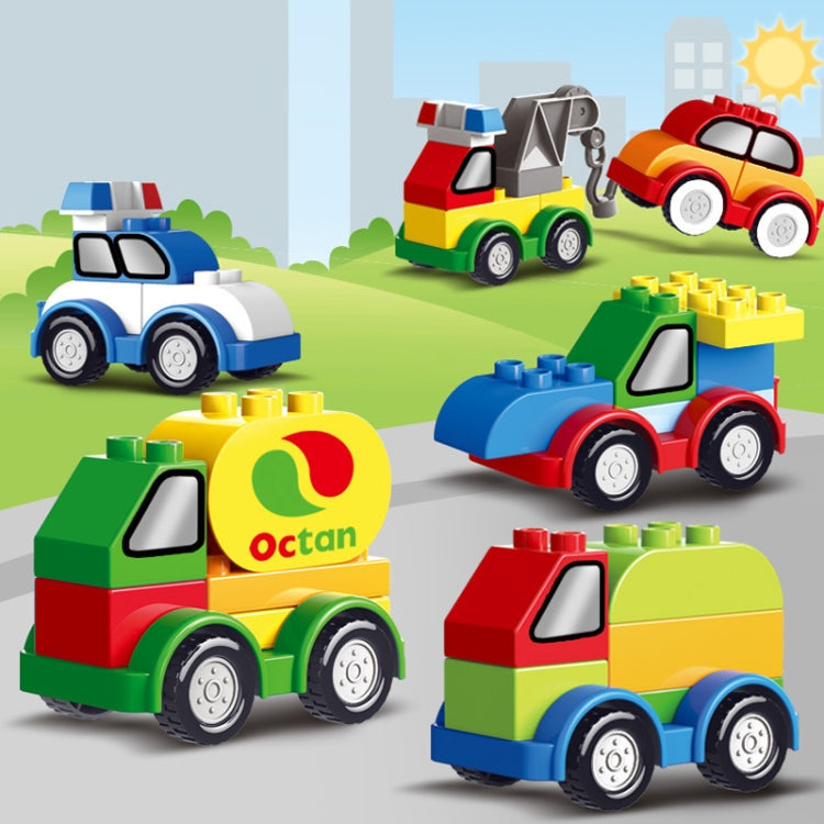 Children Large Particle Engineering Car Educational Assembly Building Block Toys, Fire Truck, Digging Car, Monster Police Car, Fighting Truck, Forklift, Oil Tank, Truck, Crane, Racing Car, Police Car, Sedan