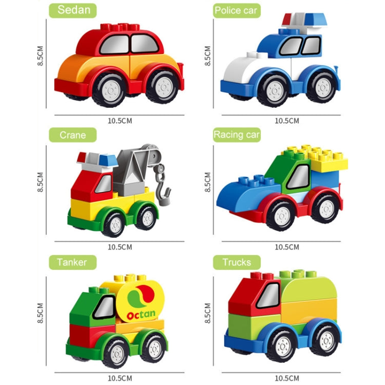 Children Large Particle Engineering Car Educational Assembly Building Block Toys, Fire Truck, Digging Car, Monster Police Car, Fighting Truck, Forklift, Oil Tank, Truck, Crane, Racing Car, Police Car, Sedan