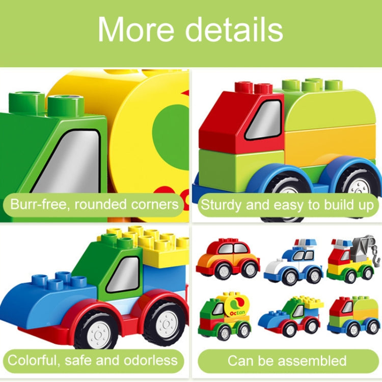 Children Large Particle Engineering Car Educational Assembly Building Block Toys, Fire Truck, Digging Car, Monster Police Car, Fighting Truck, Forklift, Oil Tank, Truck, Crane, Racing Car, Police Car, Sedan