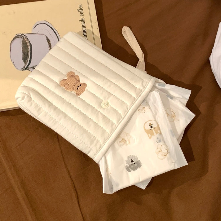 Embroidered Cartoon Cute Sanitary Napkin Mini Storage Bag, Kitten, Tulip, Rabbit Bow