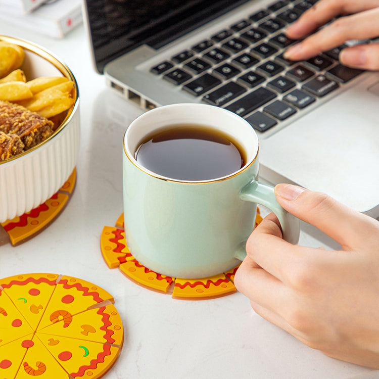 Silicone Insulated Table Placemat Pizza Shaped Bowl Mat PVC Coasters, Small, Medium, Large