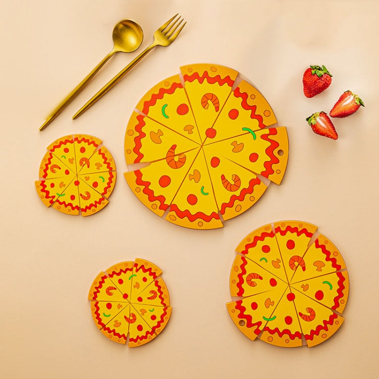 Silicone Insulated Table Placemat Pizza Shaped Bowl Mat PVC Coasters, Small, Medium, Large