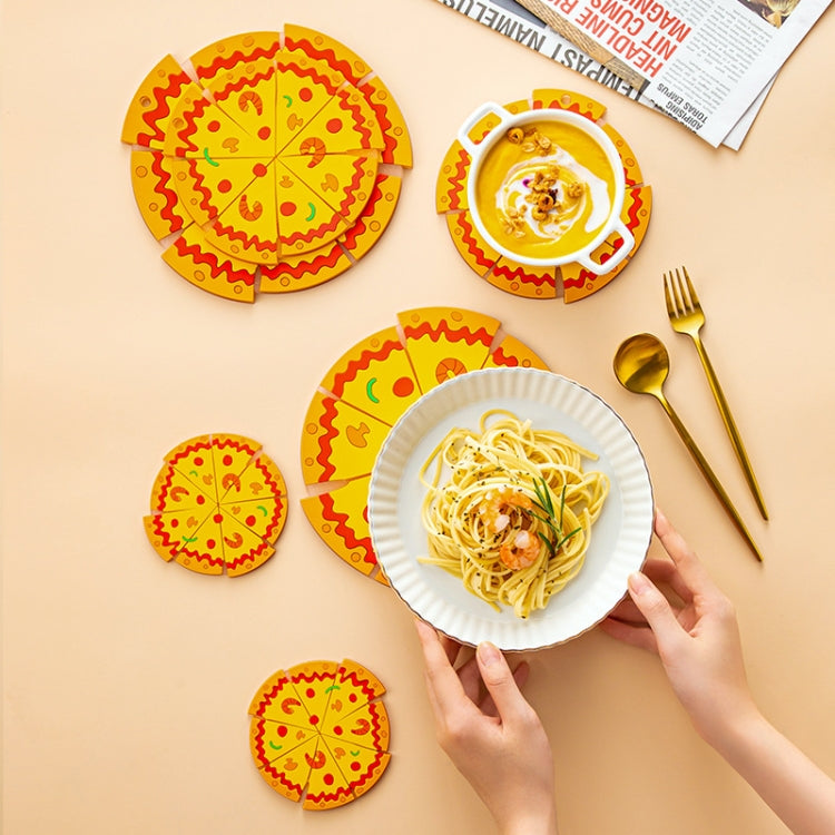 Silicone Insulated Table Placemat Pizza Shaped Bowl Mat PVC Coasters, Small, Medium, Large
