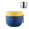 304 Stainless Steel Insulated Soup Bowl Oatmeal Breakfast Cup Portable Lunch Box, 600ml Blue, 600ml White, 800ml White