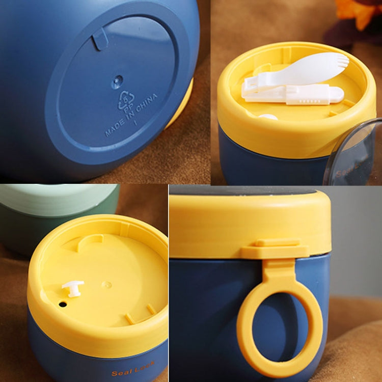 304 Stainless Steel Insulated Soup Bowl Oatmeal Breakfast Cup Portable Lunch Box, 600ml Blue, 600ml White, 800ml White
