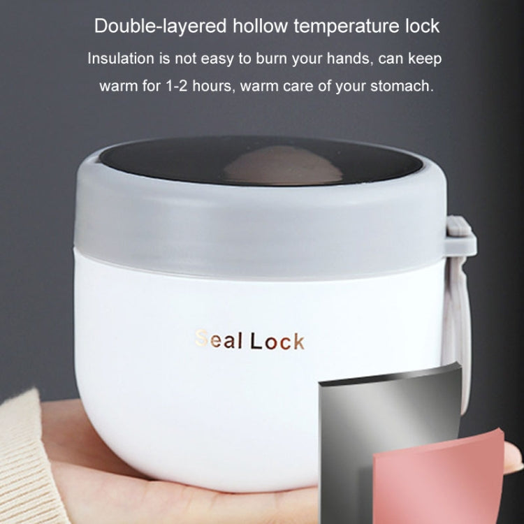 304 Stainless Steel Insulated Soup Bowl Oatmeal Breakfast Cup Portable Lunch Box, 600ml Blue, 600ml White, 800ml White