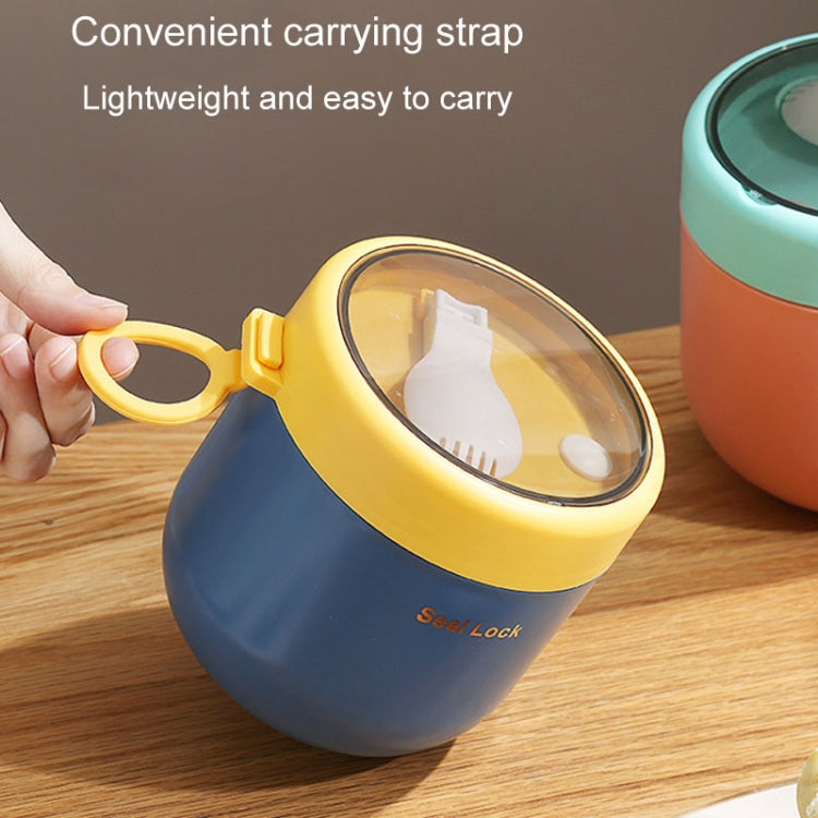 304 Stainless Steel Insulated Soup Bowl Oatmeal Breakfast Cup Portable Lunch Box, 600ml Blue, 600ml White, 800ml White