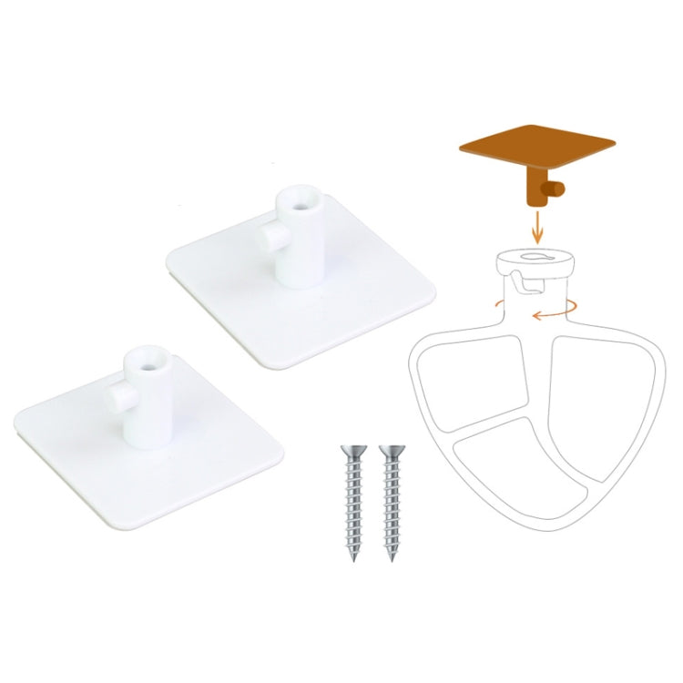 For KitchenAid Mixer 2pcs Attachments Holders Storage Hook Accessory Organizer, 2pcs White