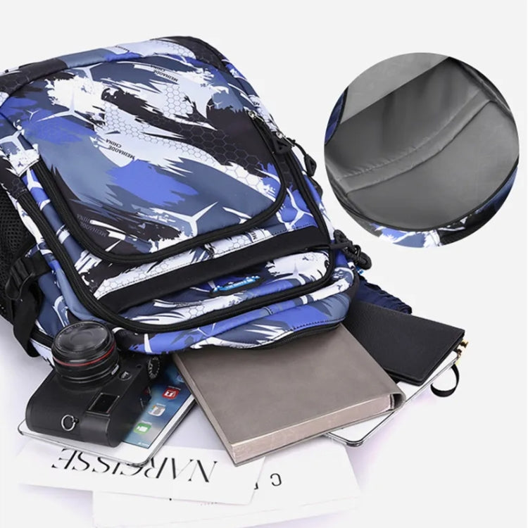 2 In 1 Men Backpack Lightweight Outdoor Daypack Boys Bookbag With Chest Bag, Orange Honeycomb, Blue Honeycomb, Blue Football, Green Football, Brown Football