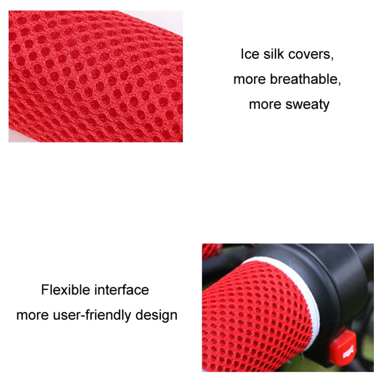 Summer Ice Silk Sweat-absorbent Breathable Electric Vehicle Grips, Red, Black, Navy Blue, Light Blue, Pink, Light Grey