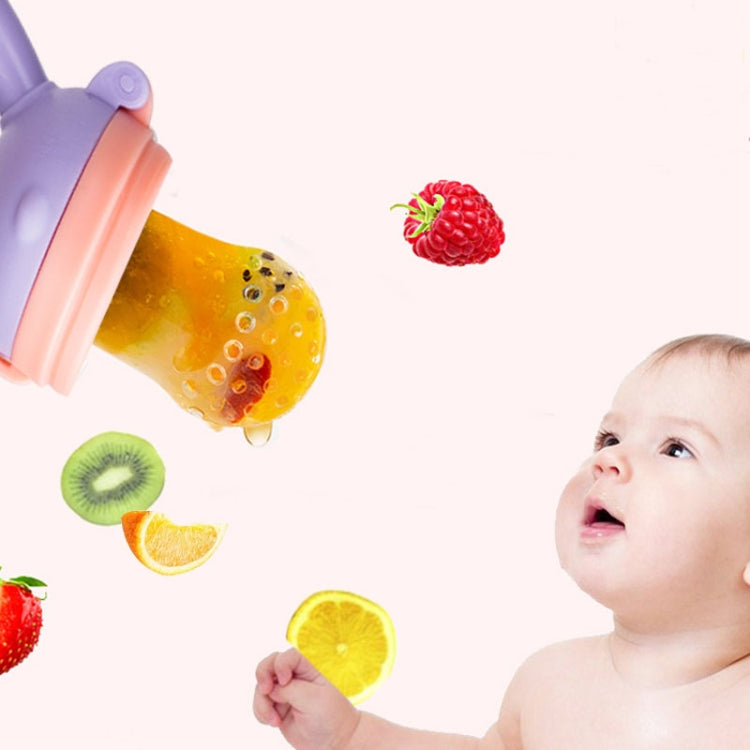 Baby Pacifier Fruit Vegetable Auxiliary Feeder Cute Deer Fruit Bite Pouch Teething Stick, Blue, Pink, Purple, With Box Purple, With Box Pink, With Box Blue