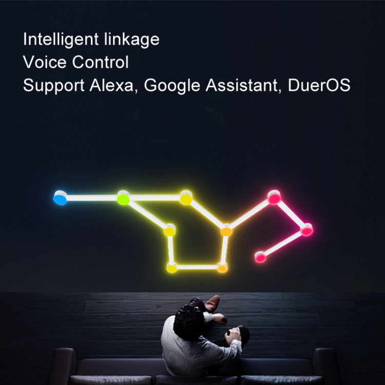 JSK-P30 9 Sections Smart WiFi Bluetooth Splicing Atmosphere Light Sound Control Constellation Light Support Amazon Alexa / Google Assistant / DuerOS, US Plug, EU Plug, UK Plug, AU Plug