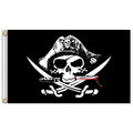 60x90cm Bar Haunted House Pirate Skeleton Flag Halloween Hanging Cloth, Hat Knife And Fork, Bald Eye Mask, Red Headscarf, Bald Knife And Fork