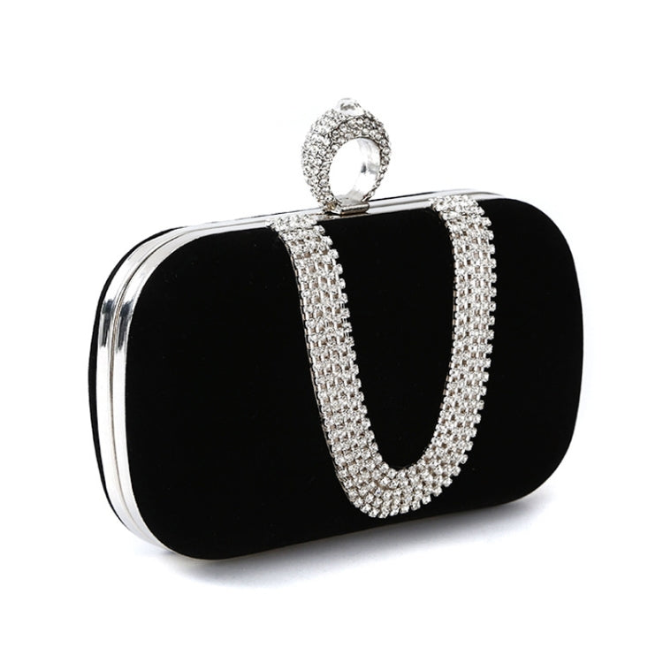 U-Shape Embellished Evening Bag Ladies Banquet Evening Clutch Bag