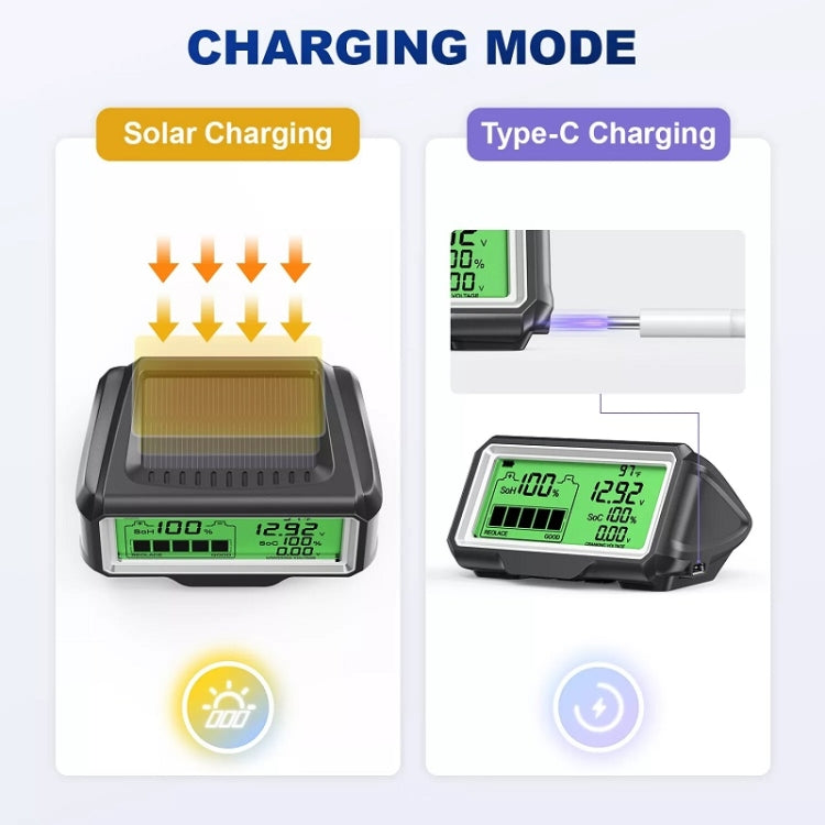 ANCEL 12V LED Car Battery Tester SOH/SOC Rechargeable Battery Analysis Tool, BM200 PRO
