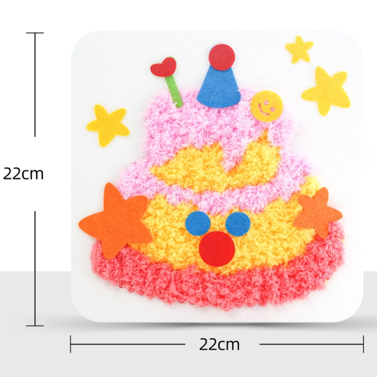 Montessori DIY Embroidery Board Kindergarten Children Cartoon Wool Stitching Material Kit, Panda, Bear, Doughnut, Birthday Cake, Apple, Pear, Morning Glory, Sunflower