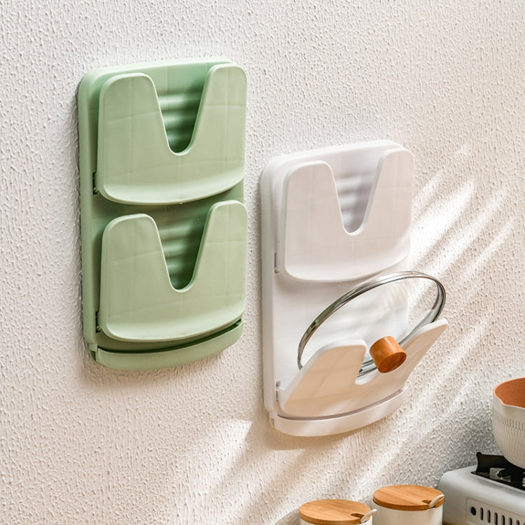 Wall Mounted Pot Lid Holder Kitchen Double Layer Multifunctional Folding Rack