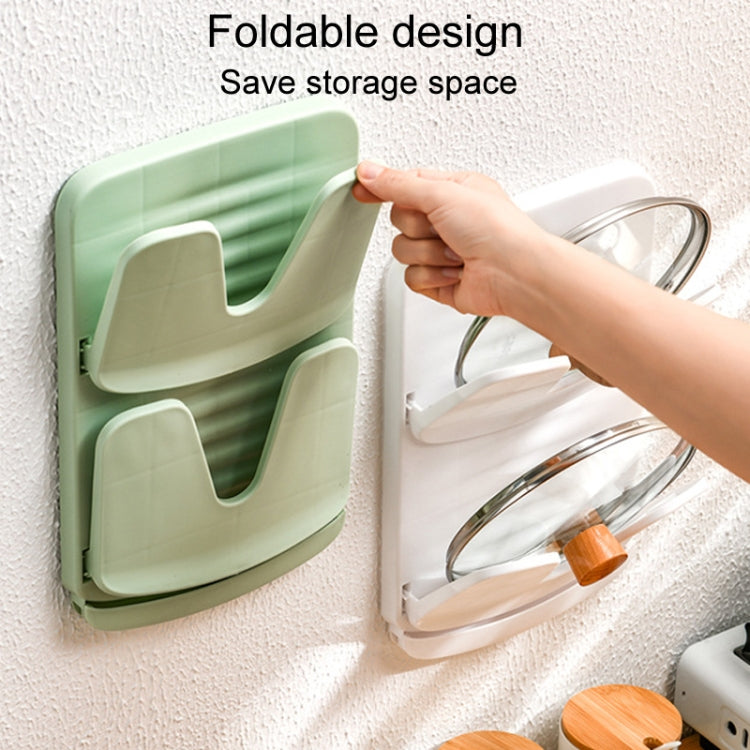 Wall Mounted Pot Lid Holder Kitchen Double Layer Multifunctional Folding Rack