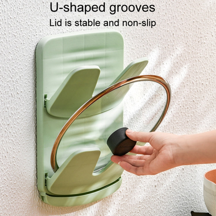 Wall Mounted Pot Lid Holder Kitchen Double Layer Multifunctional Folding Rack