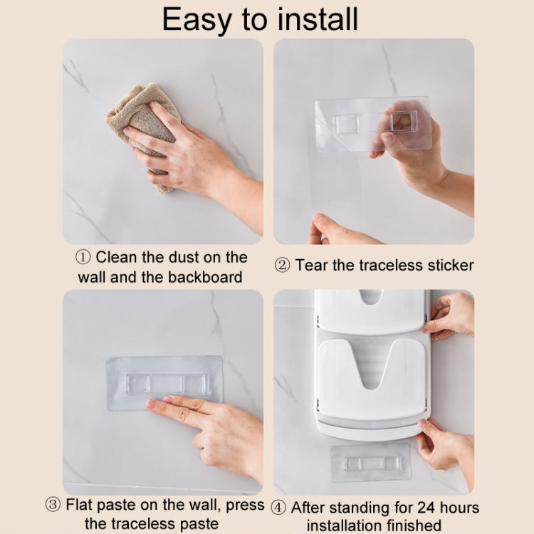 Wall Mounted Pot Lid Holder Kitchen Double Layer Multifunctional Folding Rack