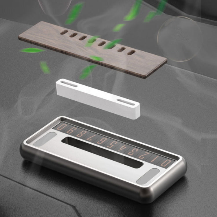 Car Metal Wood Aromatherapy Magnetic Luminous Car Moving Number Plate