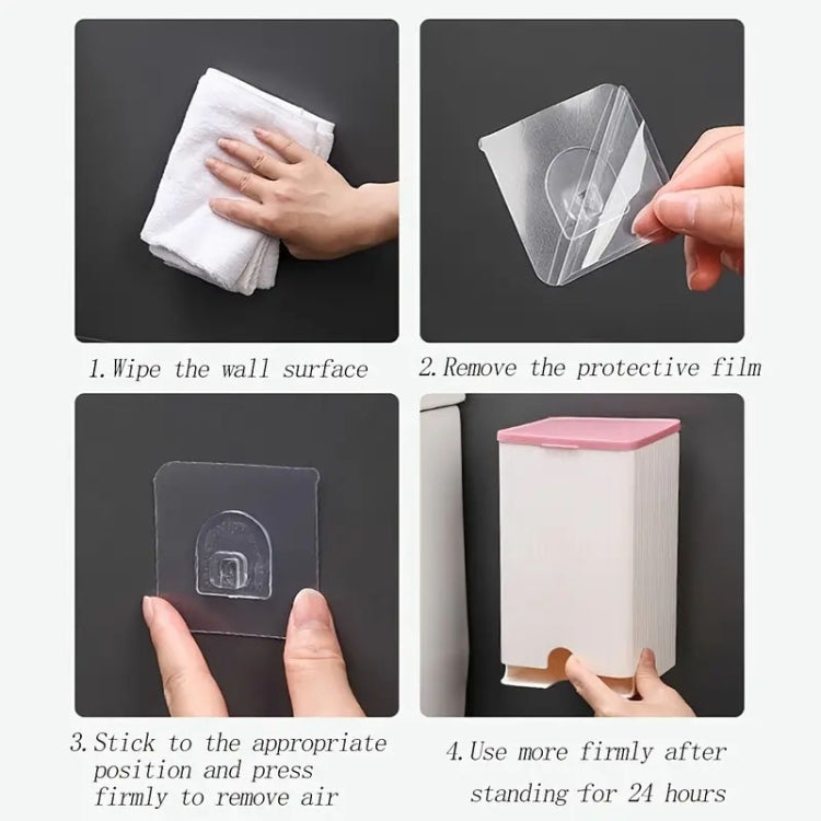 Bathroom Wall-mounted Sanitary Napkin Organizer Multifunctional Cotton Swab Tissue Box