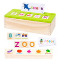 English Words Numbers Fruit Cognition Enlightenment Puzzle Wooden Toys Early Learning Matching Box, English Words Numbers Fruit