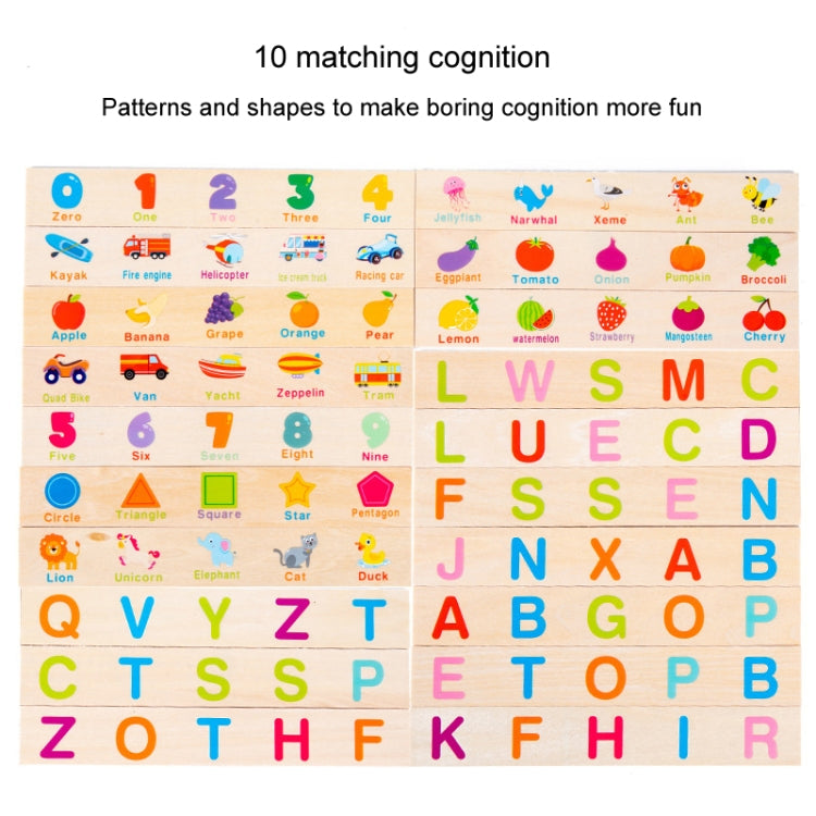 English Words Numbers Fruit Cognition Enlightenment Puzzle Wooden Toys Early Learning Matching Box, English Words Numbers Fruit