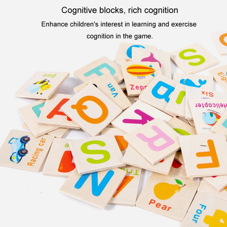 English Words Numbers Fruit Cognition Enlightenment Puzzle Wooden Toys Early Learning Matching Box, English Words Numbers Fruit