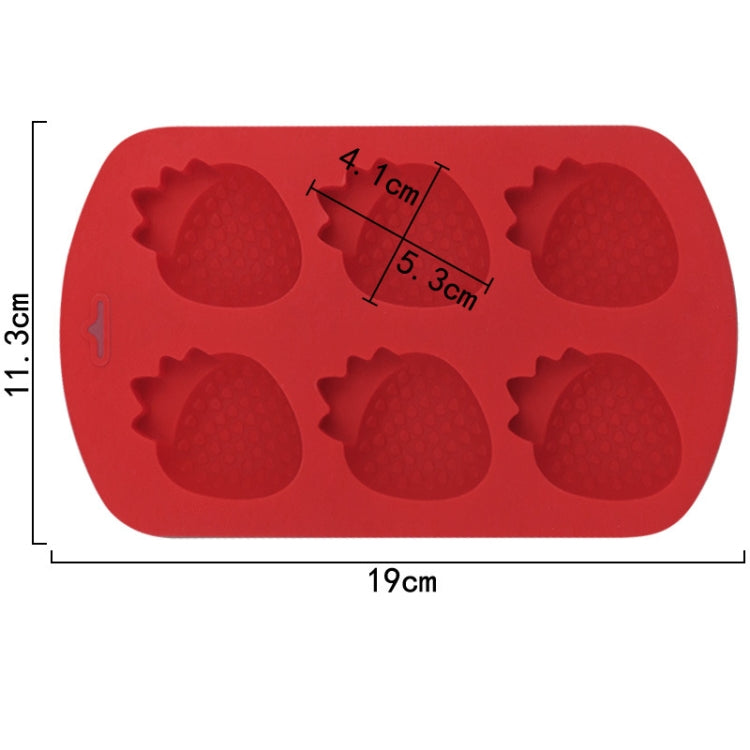 6 Grids Strawberry Silicone Cake Mold Baking DIY Chocolate Mould, 6 Grids Strawberry