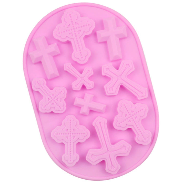 10 Grids Vintage Cross Silicone Chocolate Mould Cake Decoration Molds, 10 Grids Cross
