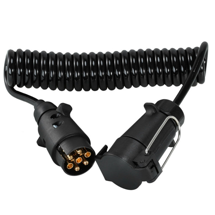 7 Core To 7 Pin Car Trailer Connector With 2m PU Spring Wire, 1122
