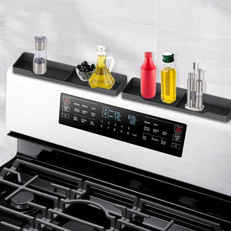 1pair Kitchen Silicone Oven Storage Rack Integrated Roaster Spice Organizer, Black, Gray, Beige