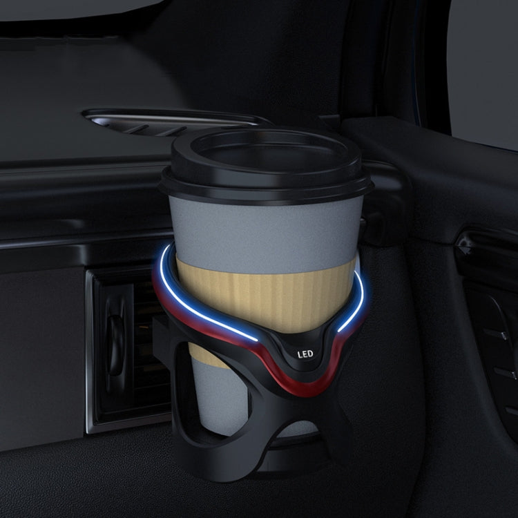 Car Cup Holder Air Conditioner Outlet Multifunctional Storage Rack, Black Red LED Light, Black Silver LED Light, Black Red Ordinary, Black Silver Ordinary