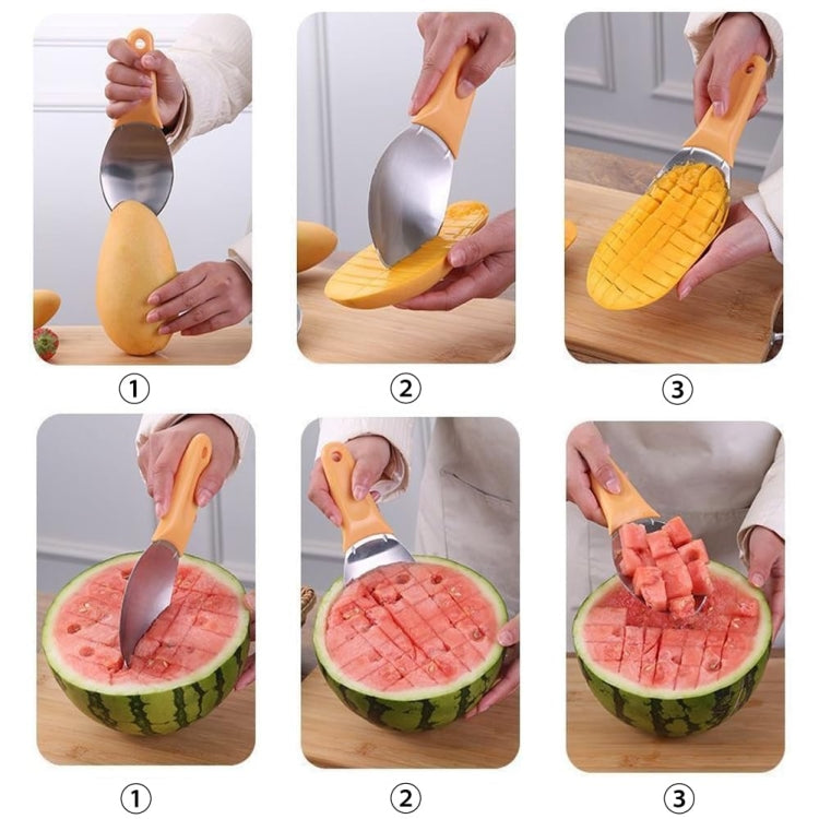 Mango Slicing and Dicing Tool Multifunctional Stainless Steel Fruit Peel Separator, Mango Cutter