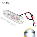 6pcs 12-Bead LED Flashing Warning Lights Motorcycle RV Signal Lights, White Light, Yellow Light, Red Light, Blue Light, Green Light