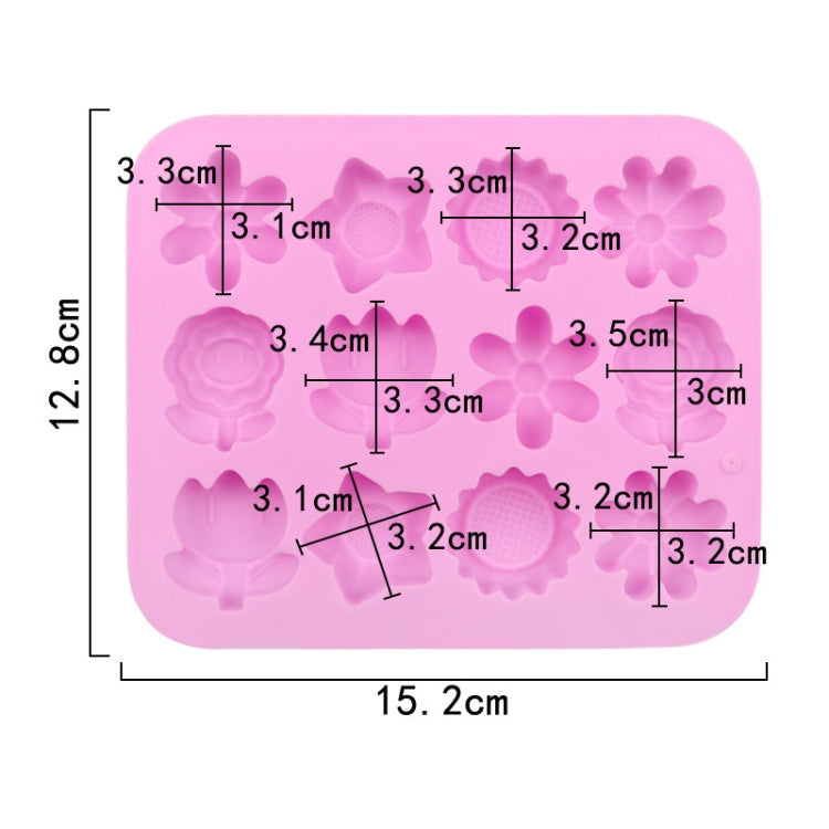 12 Grids Flower Silicone Cake Mold DIY Handmade Soap Mould